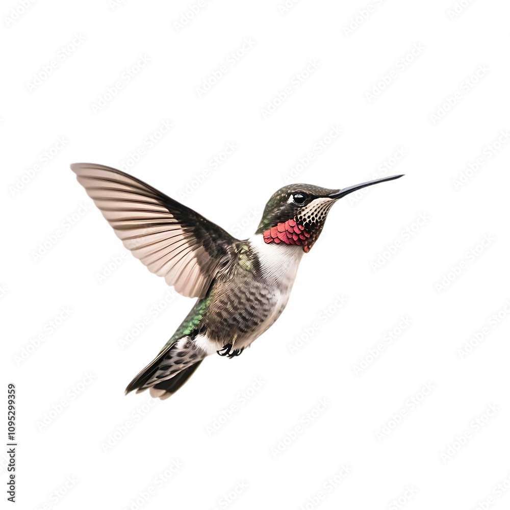 Fototapeta premium Hummingbird in Flight isolated transparent background