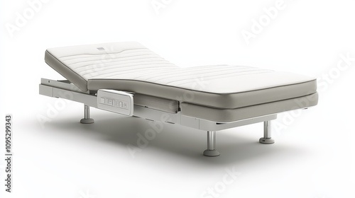 Modern adjustable white bed with sleek design and ergonomic features