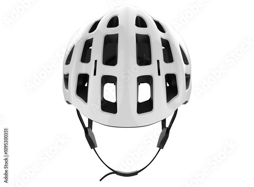 White bicycle protective helmet isolated in transparent background png photo