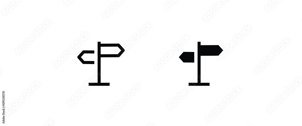 Obraz premium signpost icon, information, direction, arrow vector, sign, symbol, logo, illustration, editable stroke, design style isolated on white linear