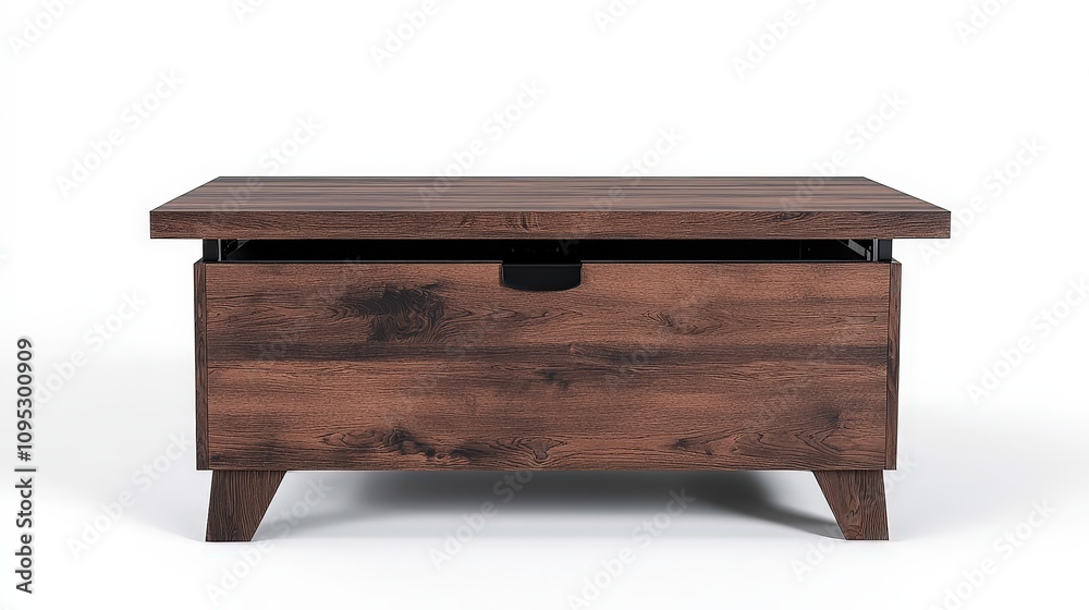 Rustic wooden coffee table with storage and lift-top design