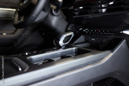 Macro shot of a car gear lever an essential auto part