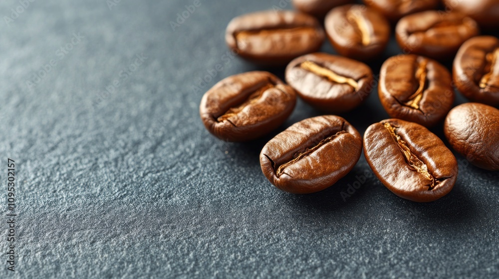 Roasted coffee beans on dark background. Roasted coffee beans on dark background.