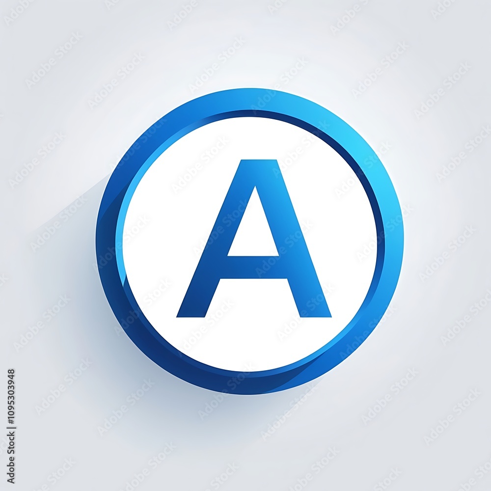letter A icon in dodger blue circle for UI UX letter A icon in dodger blue circle for UI UX