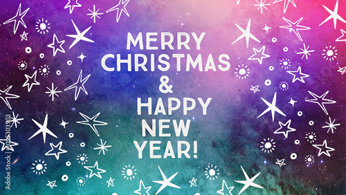 New Year, Christmas card with stars. Colorful Illustration of a Christmas background. Greeting Backdrop, New year, Christmas wishes
