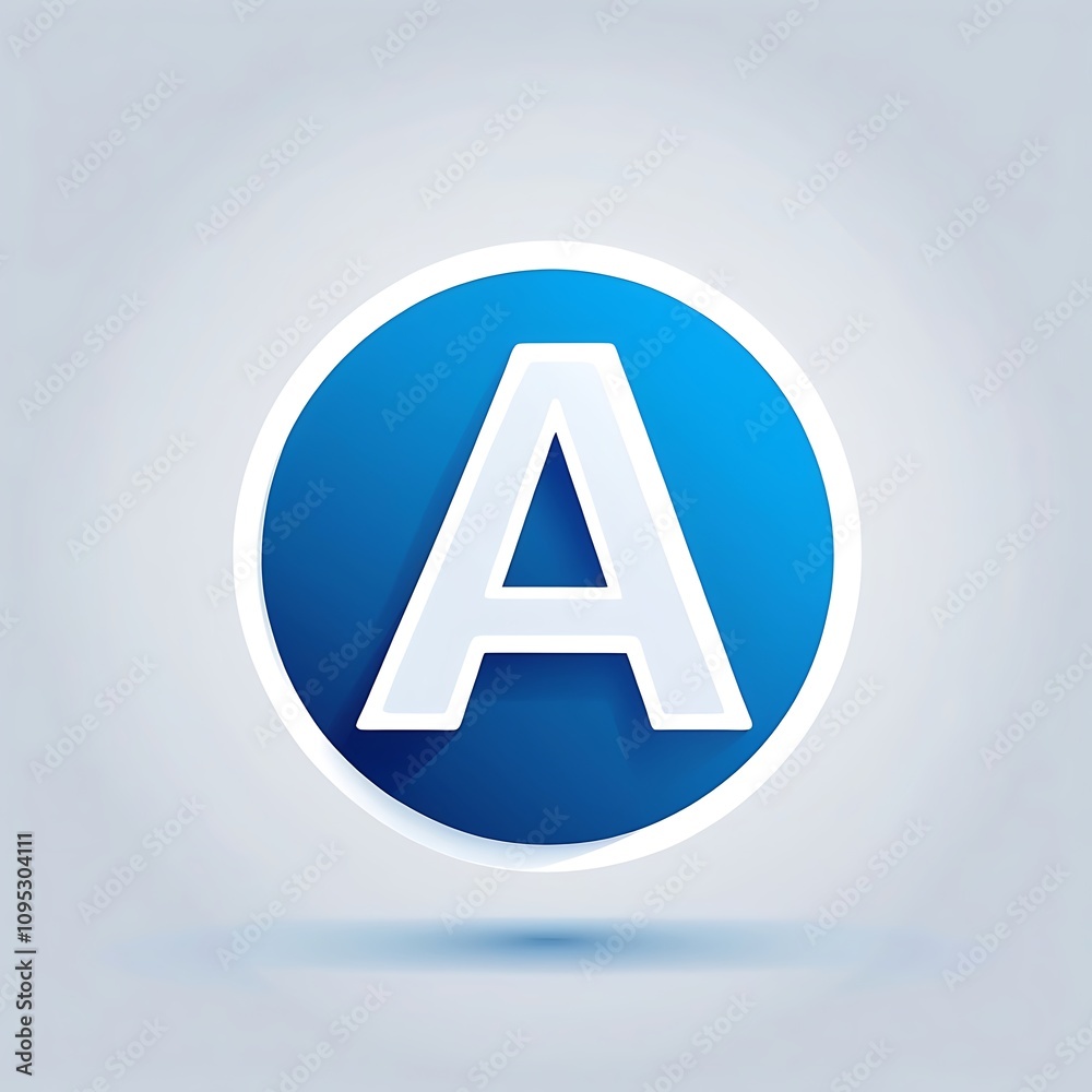 letter A icon in dodger blue circle for UI UX letter A icon in dodger blue circle for UI UX