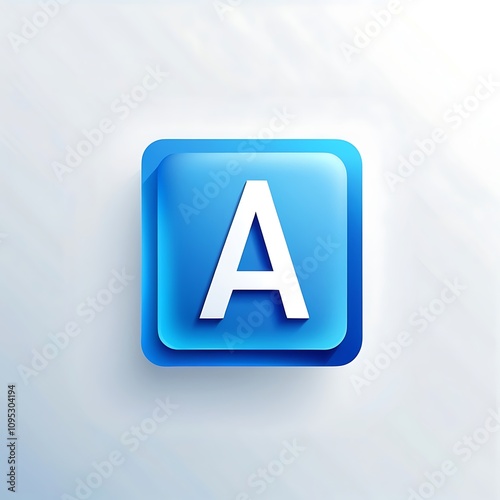 letter A icon in dodger blue square for UI UX