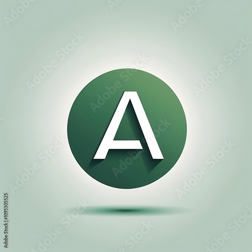 Free Download letter A icon in a forest green circle for UI UX - GFXLoad