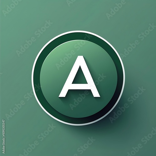 Free Download letter A icon in a forest green circle for UI UX - GFXLoad
