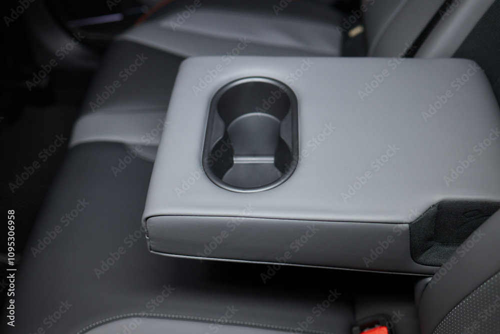 Vehicle armrest with cup holder, beige design, for luxury cars Vehicle armrest with cup holder, beige design, for luxury cars