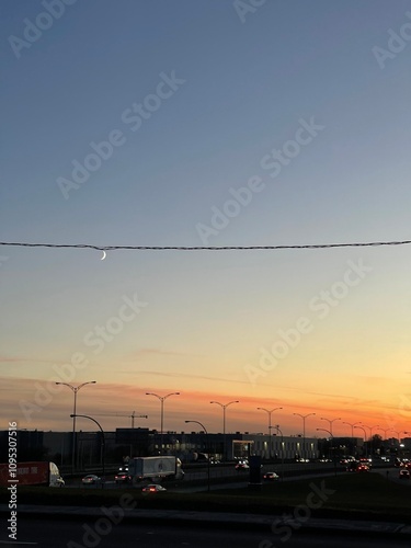 sunset over the city