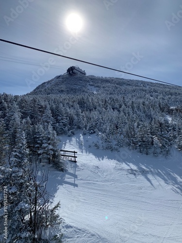 ski lift in the mountains