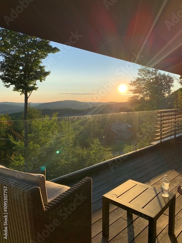 chalet sunset view