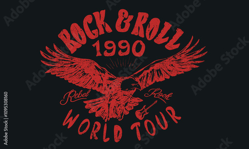 Freedom forever. Rock star design. Rock and roll graphic print design for apparel, stickers, posters and background.