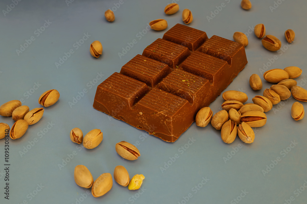 Dubai chocolate, green kataifi and peanut butter. Trendy dessert.