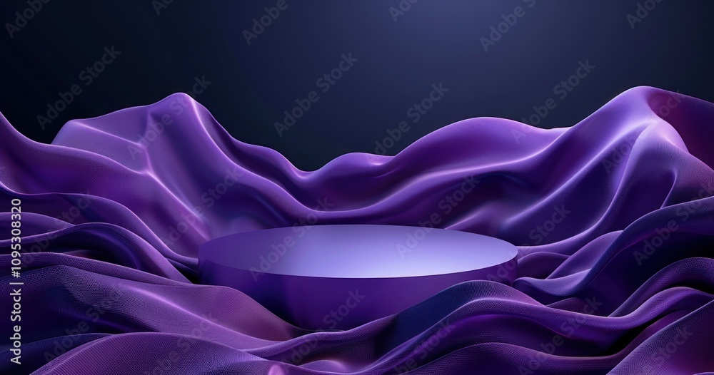 Fototapeta premium Purple Silk Background with Product Display