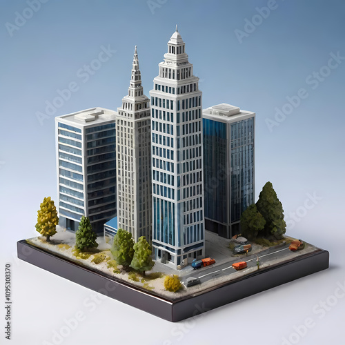 skyscrapers in downtown city