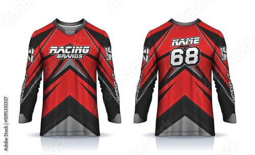 Motocross jersey, racing jersey, soccer, basketball, football, cricket, gaming, hockey, handball, cycling latest sublimation sports long sleeve jersey design