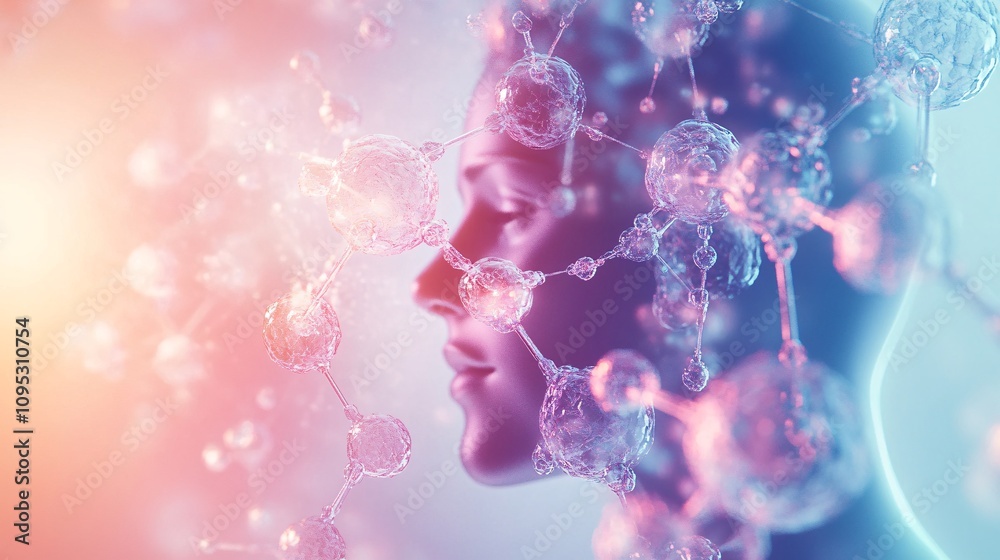 Futuristic Medical Technology Concept with 3D Render of Doctor Surrounded by Holographic Molecules and Symbols in Soft Glowing Light Futuristic Medical Technology Concept with 3D Render of Doctor Surrounded by Holographic Molecules and Symbols in Soft Glowing Light