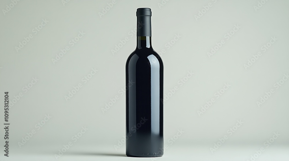 Single dark-red wine bottle on white background. Single dark-red wine bottle on white background.