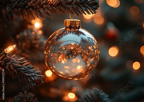 Elegant Glass Tree Ornament for Festive Décor
 photo