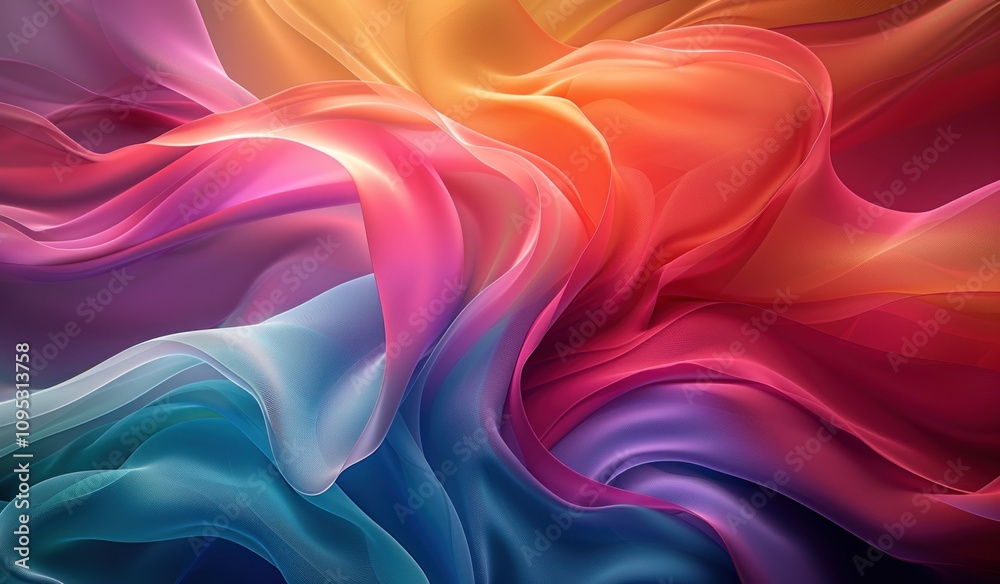 Fototapeta premium Abstract Colorful Fabric Swirls