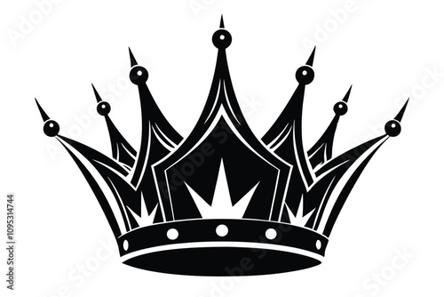 Crown vector silhouette art illustration. EPS File
