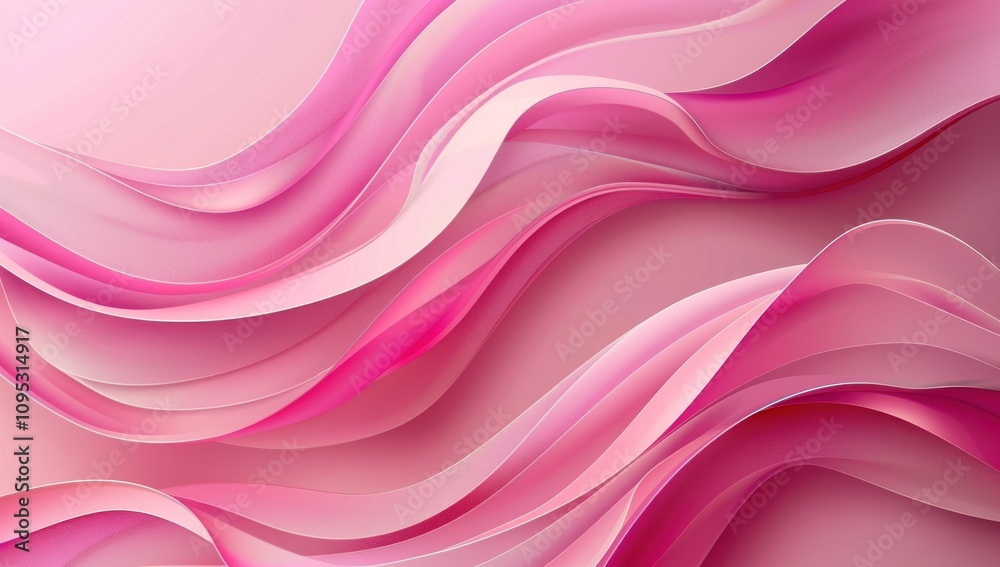 Obraz premium Abstract Pink Waves - 3D Rendered Design