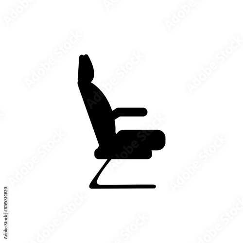 Airplane seats icon vector, Airport silhouette vector icon