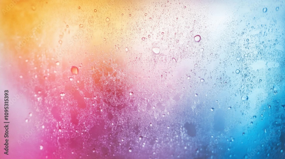 Colorful condensation with droplets on a glass surface, creating a dreamy atmosphere. Colorful condensation with droplets on a glass surface, creating a dreamy atmosphere.