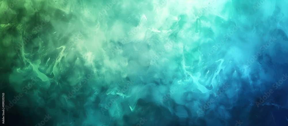 Fototapeta premium Abstract Green and Blue Swirling Clouds