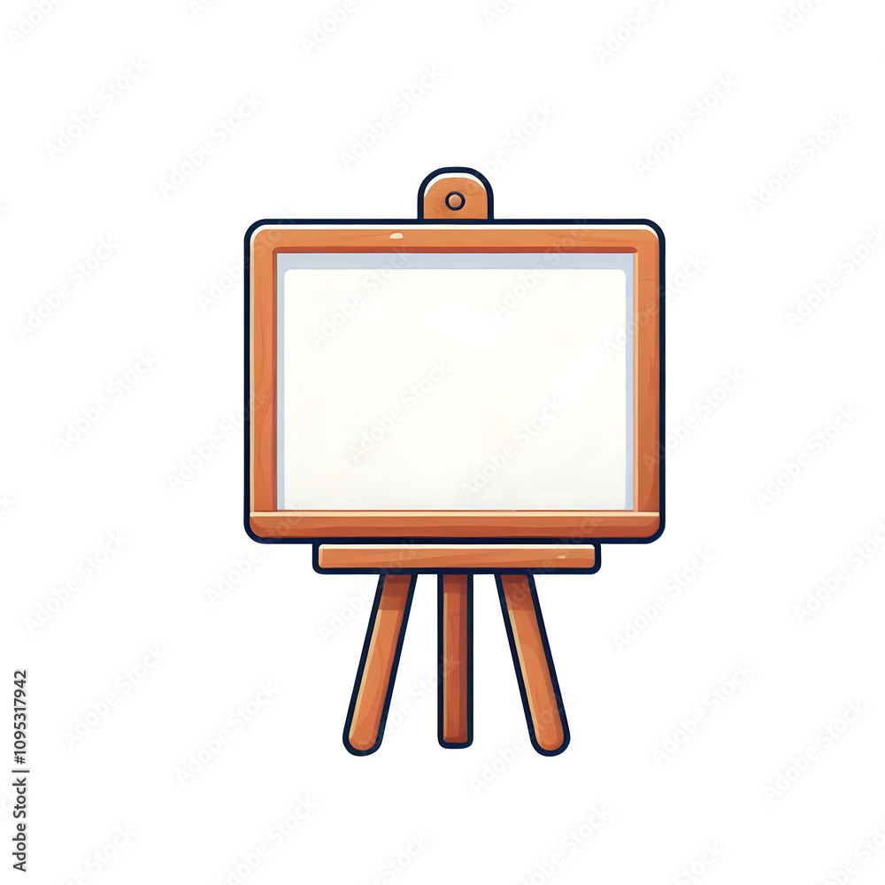 cartoon whiteboard with wooden stand vector isolated on a transparent background cartoon whiteboard with wooden stand vector isolated on a transparent background