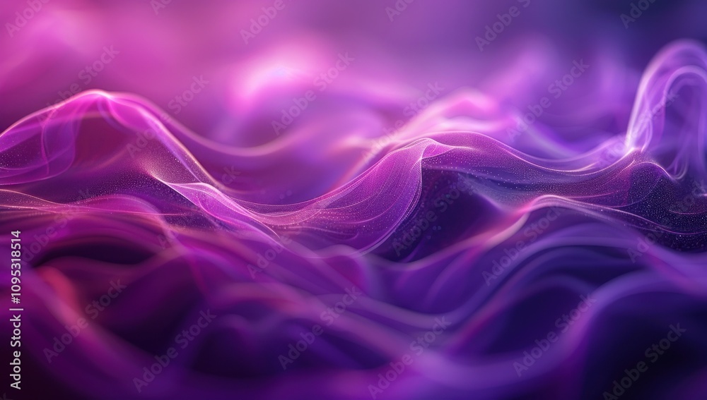 Obraz premium Abstract Purple Waves, Digital Art