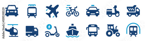 Transport and vehicle icons collection.