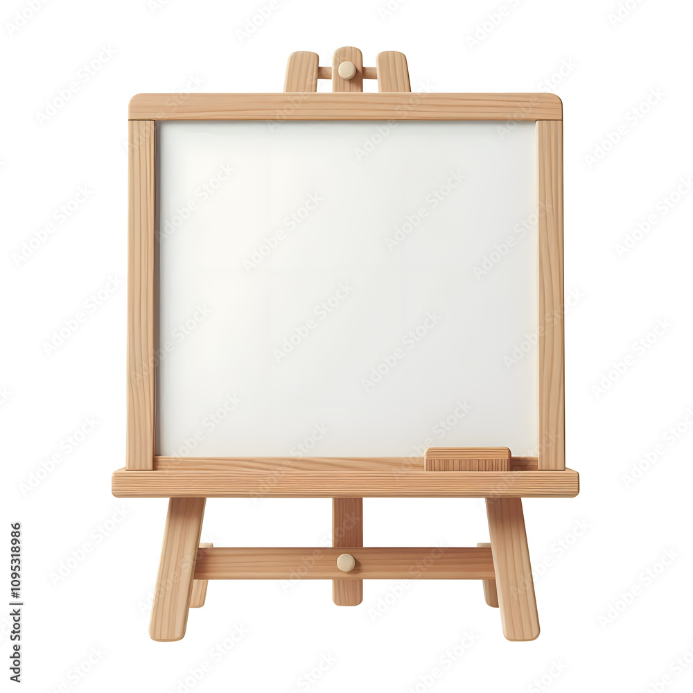 simple wooden frame stand whiteboard for kids isolated on a transparent background simple wooden frame stand whiteboard for kids isolated on a transparent background