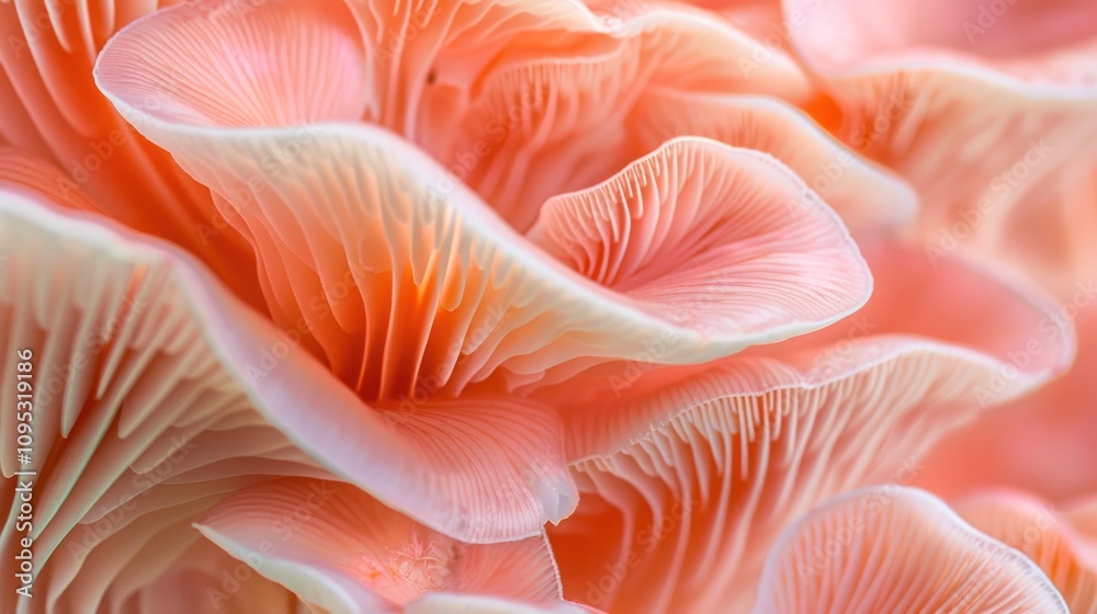 Pink Oyster Mushroom Close-Up Pink Oyster Mushroom Close-Up
