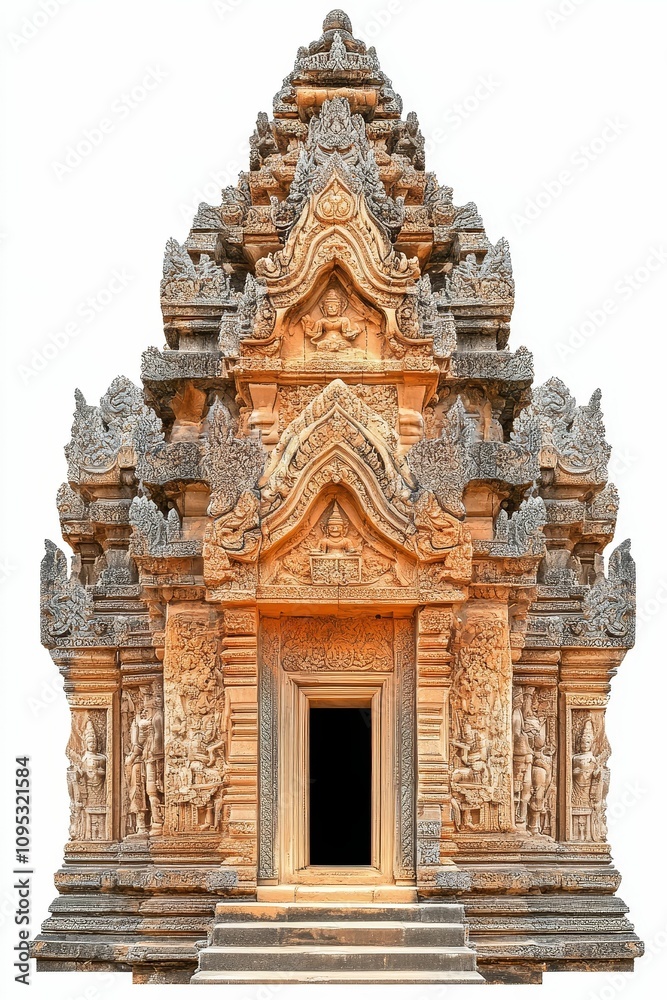 Ornate stone temple, intricately carved, ancient. Ornate stone temple, intricately carved, ancient.