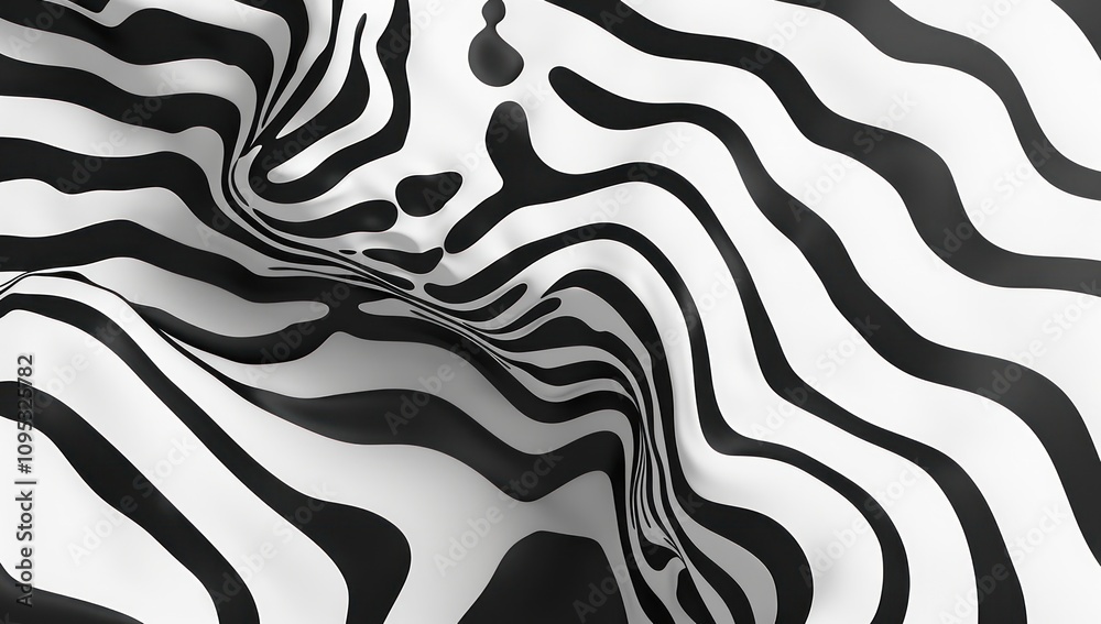 Abstract Black and White Wavy Pattern Abstract Black and White Wavy Pattern