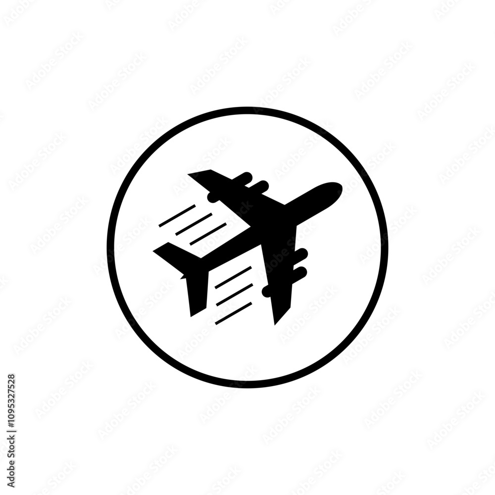 Plane vector icon, Icon at Airport vector, Airport silhouette vector icon Plane vector icon, Icon at Airport vector, Airport silhouette vector icon