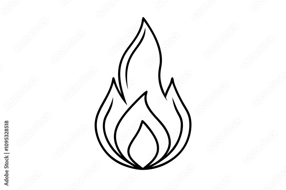 Simple Line Art Flame Fire Icon Graphic Design Element Simple Line Art Flame Fire Icon Graphic Design Element