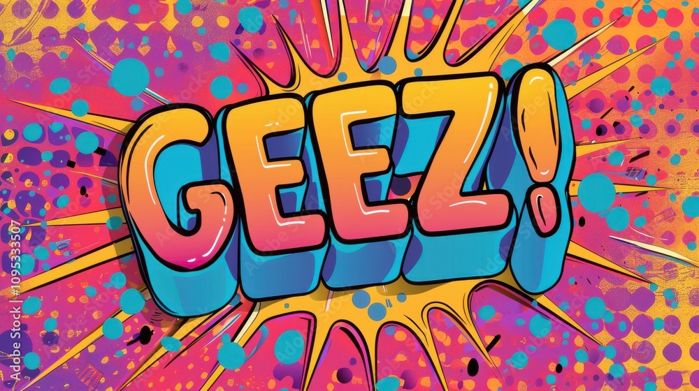 Comic speech bubble in pop art style saying Comic speech bubble in pop art style saying