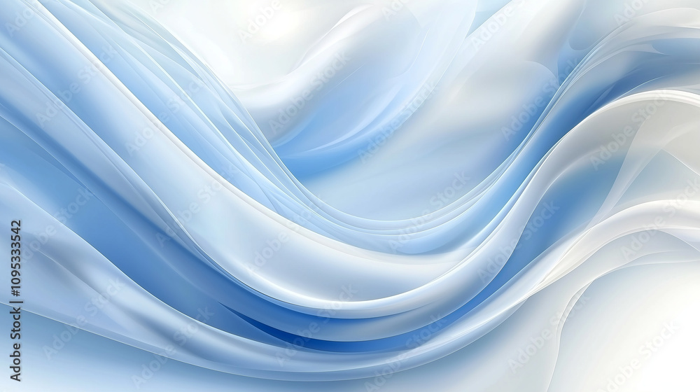 Fototapeta premium Abstract blue and white swirling waves..