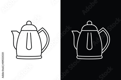 Kettle icon design vector on White Background ,Vector Art Illustration on white background.