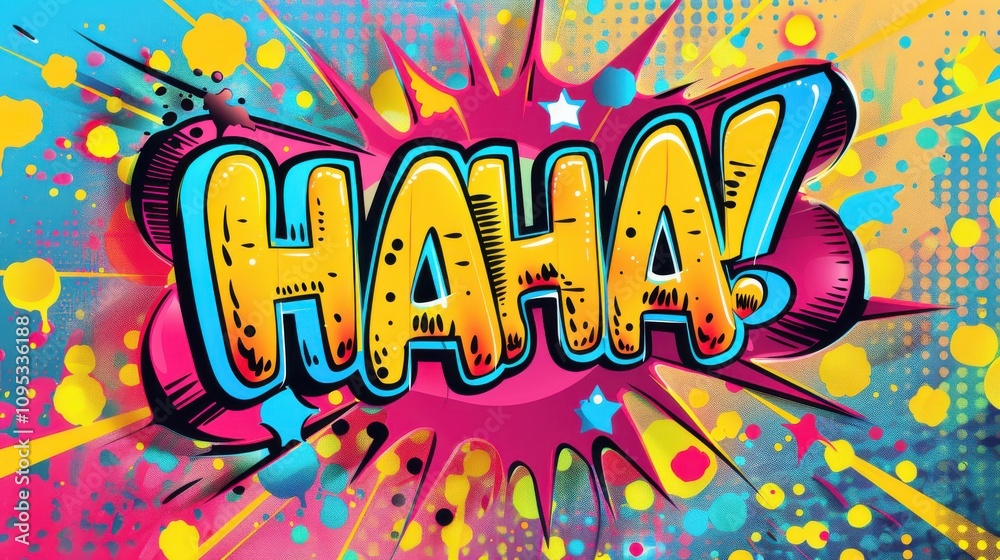 Comic speech bubble in pop art style saying Comic speech bubble in pop art style saying