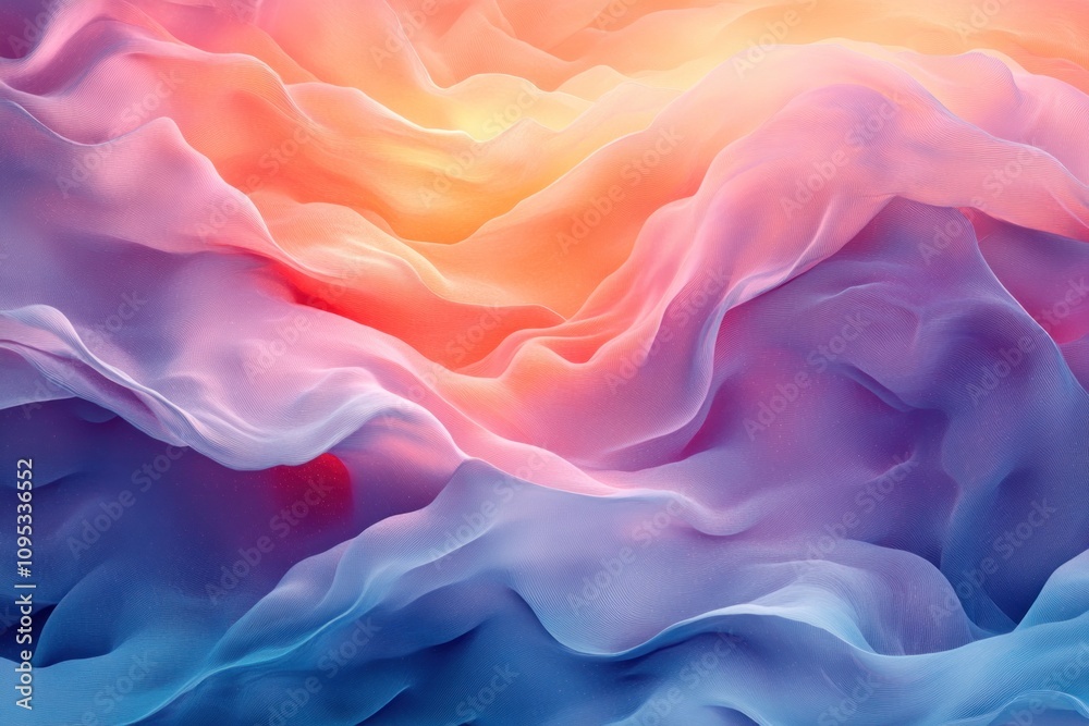 Obraz premium Abstract colorful wavy background with vibrant pink, orange, and blue hues.