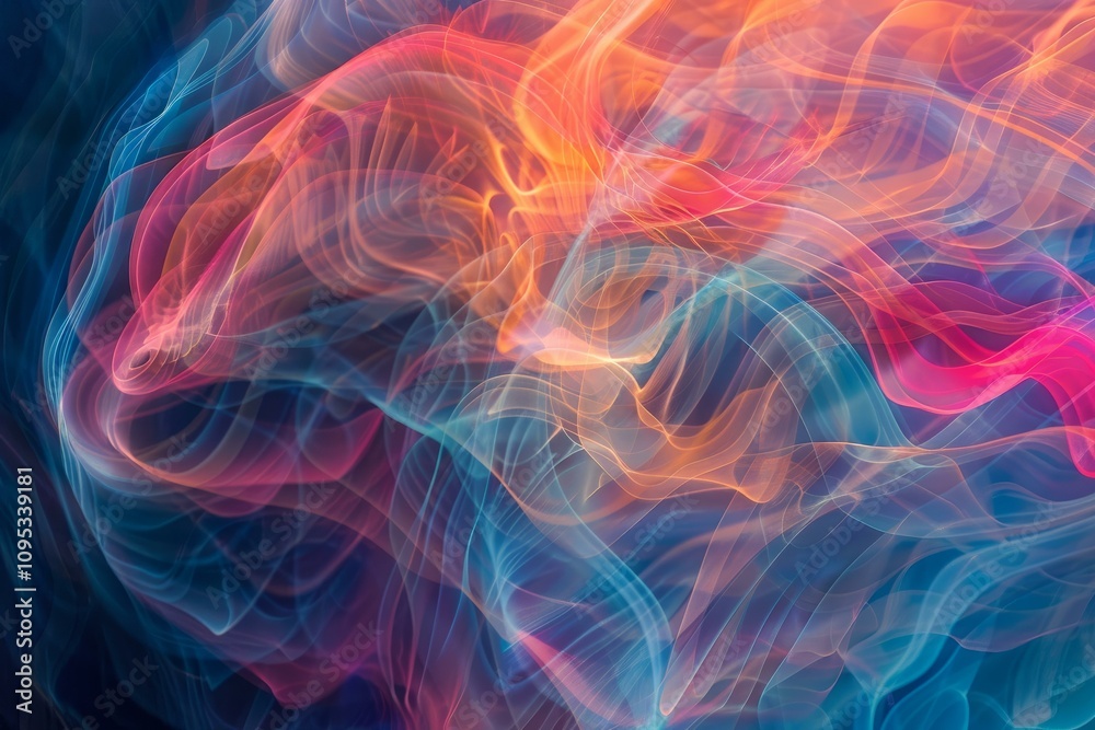 Fototapeta premium Colorful abstract smoke creating a dreamy and ethereal atmosphere, perfect for backgrounds and creative projects