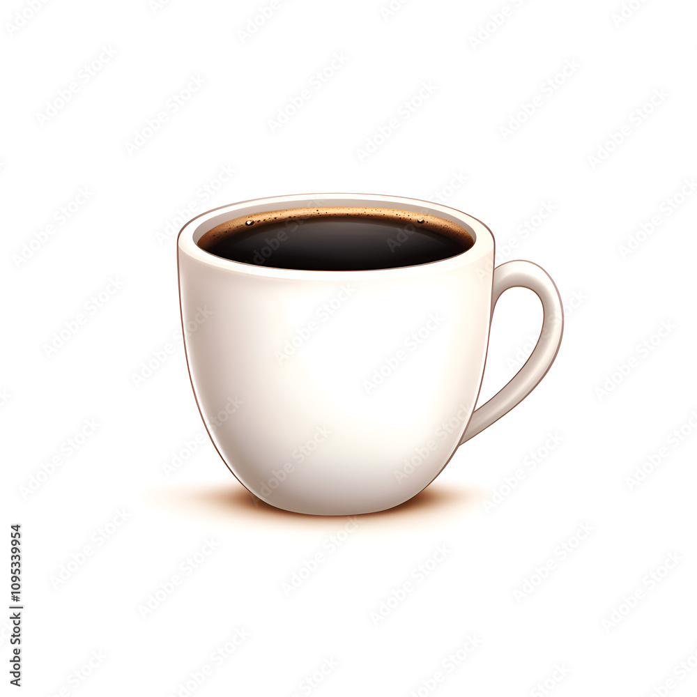 Hot black coffee in a white cup placed on a clean surface in a cozy indoor setting during morning hours Hot black coffee in a white cup placed on a clean surface in a cozy indoor setting during morning hours