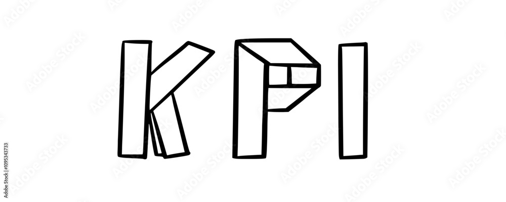KPI in doodle origami style on transparency background KPI in doodle origami style on transparency background
