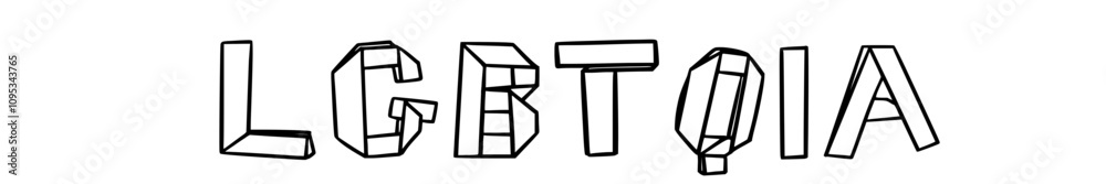 LGBTQIA in doodle origami style on transparency background LGBTQIA in doodle origami style on transparency background