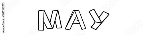 may in doodle origami style on transparency background